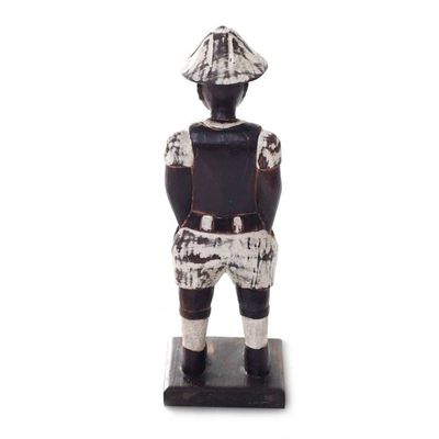 Alternate image for Distressed Hand Carved Wood Statuette of Dutch Boy Sinyo