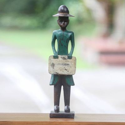 Primary image for Rustic Colonial Era Balinese Doctor Wooden Sculpture Colonial Doctor