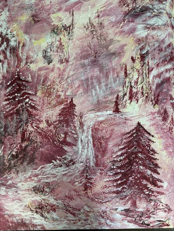 Alternate image for Sunrise Forrest Painting