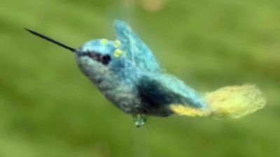 Alternate image for Needle Felted Hummingbird Ornament called Luma – Handmade Sun Catcher and Window Decor