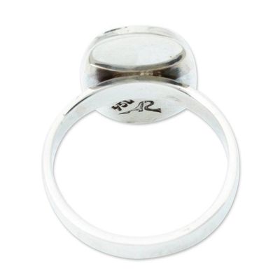 Alternate image for 950 Silver Cocktail Ring with Abstract Flowers from Taxco Lollipop Flowers