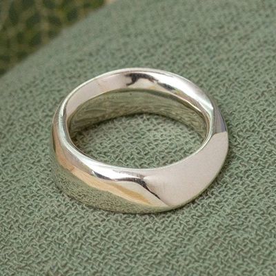 Primary image for High-Polish Sterling Silver Band Ring from Taxco Mexico Meditation and Balance