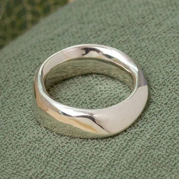 Alternate image for High-Polish Sterling Silver Band Ring from Taxco Mexico Meditation and Balance