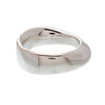 Alternate image for High-Polish Sterling Silver Band Ring from Taxco Mexico Meditation and Balance