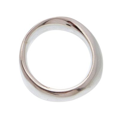 Alternate image for High-Polish Sterling Silver Band Ring from Taxco Mexico Meditation and Balance