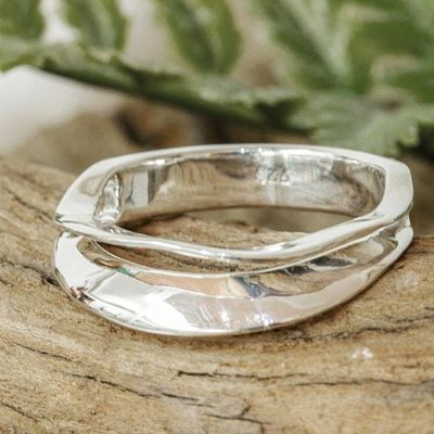 Primary image for Double Wave Sterling Silver Ring from Mexico Sterling Waves