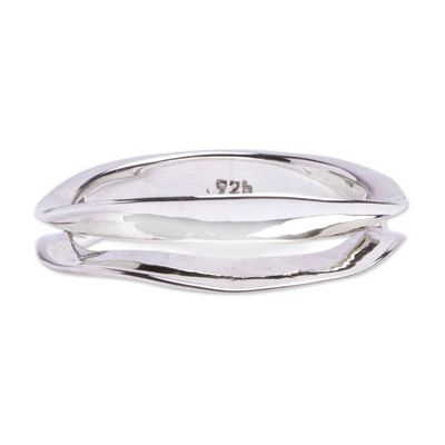 Alternate image for Double Wave Sterling Silver Ring from Mexico Sterling Waves