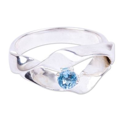 Alternate image for 925 Sterling Silver and Blue Topaz Ring from Mexico Deepness