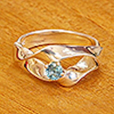 Alternate image for 925 Sterling Silver and Blue Topaz Ring from Mexico Deepness