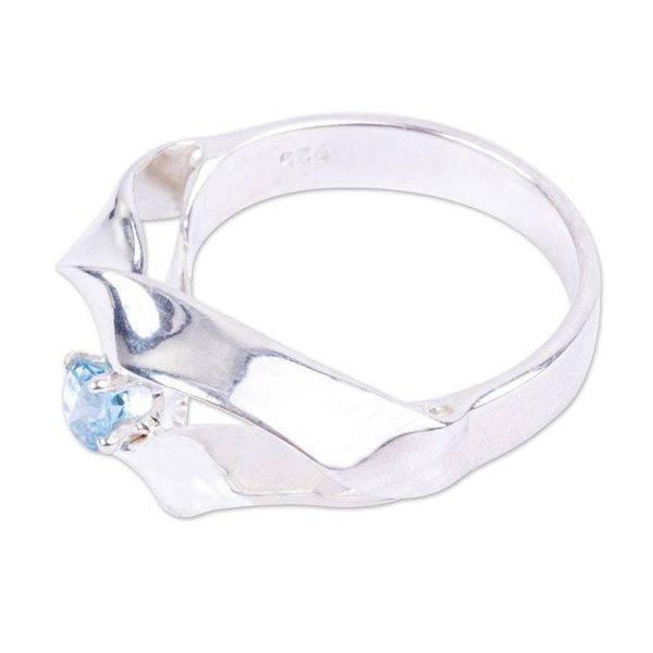 Alternate image for 925 Sterling Silver and Blue Topaz Ring from Mexico Deepness