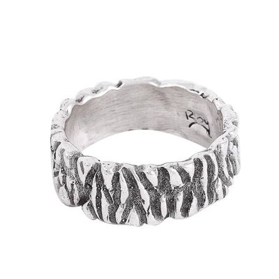 Alternate image for Modern Taxco Sterling Silver Band Ring from Mexico Taxco Texture