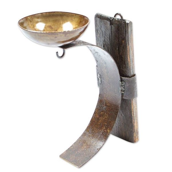 Alternate image for Iron and Wood Wall Barrel Sconce Handcrafted in Mexico Rustic Little Light