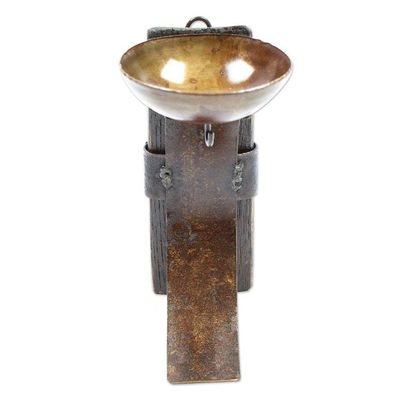 Alternate image for Iron and Wood Wall Barrel Sconce Handcrafted in Mexico Rustic Little Light