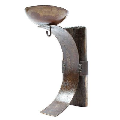 Alternate image for Iron and Wood Wall Barrel Sconce Handcrafted in Mexico Rustic Little Light