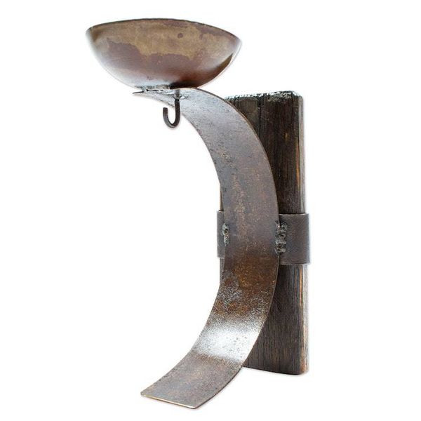 Alternate image for Iron and Wood Wall Barrel Sconce Handcrafted in Mexico Rustic Little Light