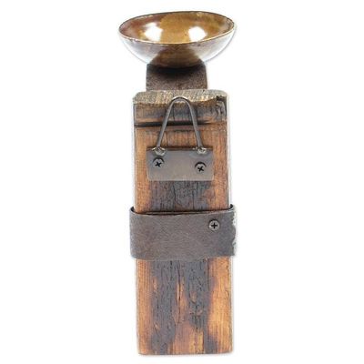 Alternate image for Iron and Wood Wall Barrel Sconce Handcrafted in Mexico Rustic Little Light