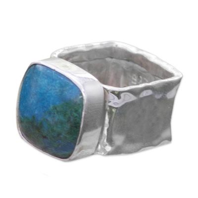 Alternate image for Collectible Taxco Silver Chrysocolla Cocktail Ring Always