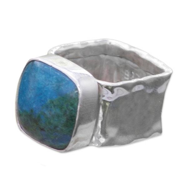 Alternate image for Collectible Taxco Silver Chrysocolla Cocktail Ring Always