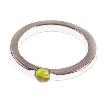 Alternate image for Natural Peridot Solitaire Ring Vantage Point