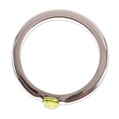 Alternate image for Natural Peridot Solitaire Ring Vantage Point
