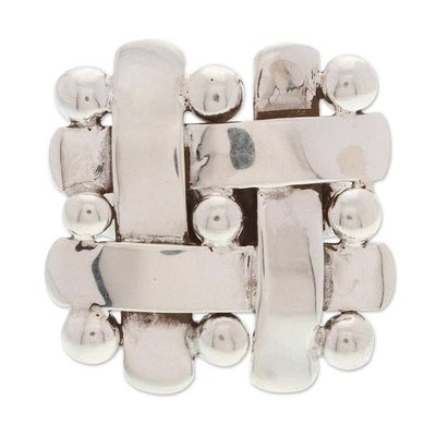 Alternate image for Polished Taxco Sterling Silver Cocktail Ring Braided Gala