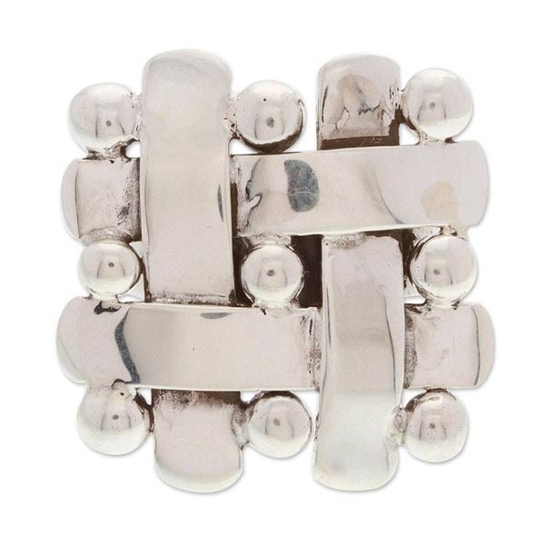 Alternate image for Polished Taxco Sterling Silver Cocktail Ring Braided Gala