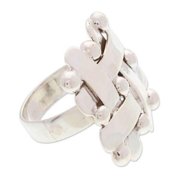 Alternate image for Polished Taxco Sterling Silver Cocktail Ring Braided Gala