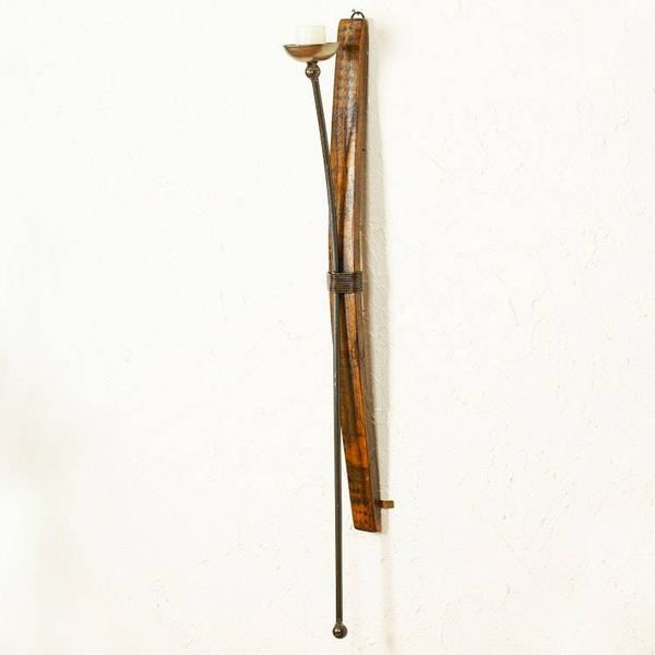 Alternate image for Mexican Iron and Wood Wall Sconce made from Barrel High Hacienda Lights