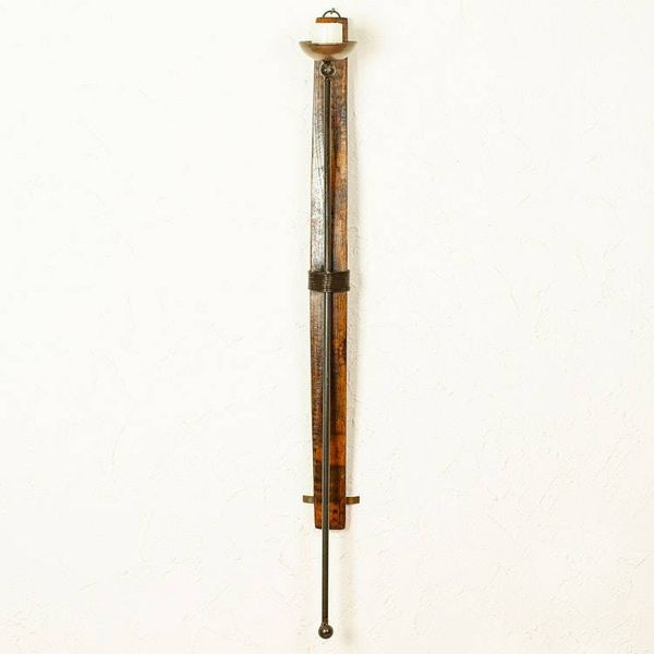 Alternate image for Mexican Iron and Wood Wall Sconce made from Barrel High Hacienda Lights