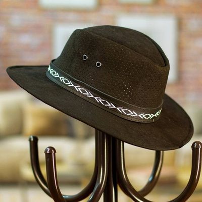 Primary image for Handcrafted Black Leather Hat from Mexico Classic Look in Black