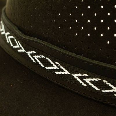 Alternate image for Handcrafted Black Leather Hat from Mexico Classic Look in Black