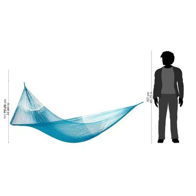 Alternate image for Handwoven Teal Hammock from Mexico Single Teal Haven