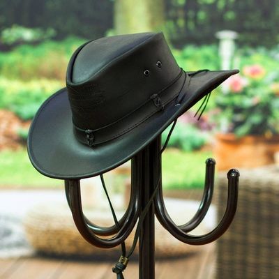 Alternate image for Handcrafted 100 Leather Hat in a Black Base Hue Classic Shadow
