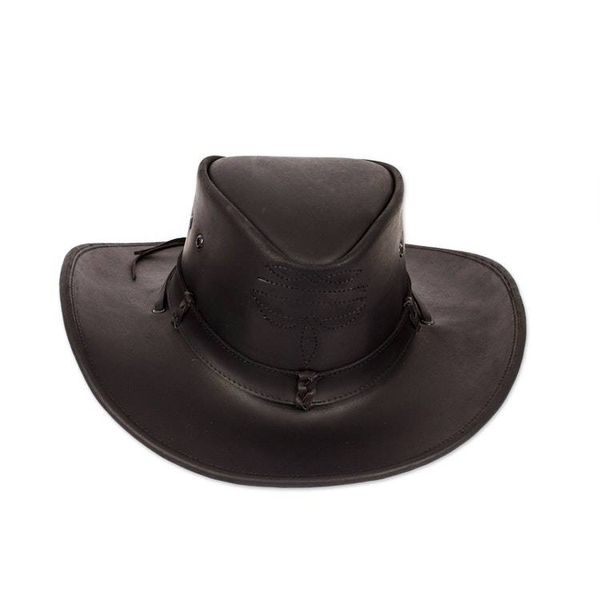 Alternate image for Handcrafted 100 Leather Hat in a Black Base Hue Classic Shadow