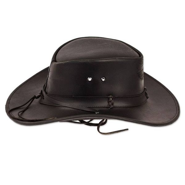 Alternate image for Handcrafted 100 Leather Hat in a Black Base Hue Classic Shadow