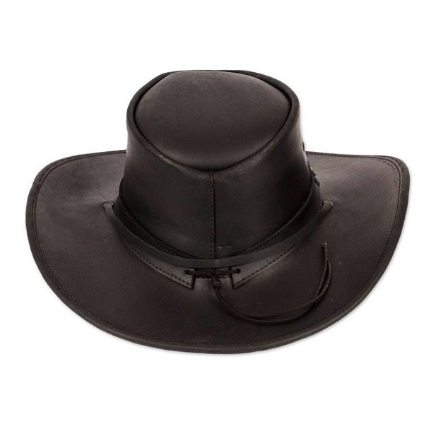 Alternate image for Handcrafted 100 Leather Hat in a Black Base Hue Classic Shadow