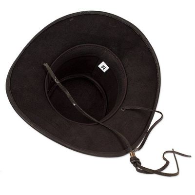 Alternate image for Handcrafted 100 Leather Hat in a Black Base Hue Classic Shadow