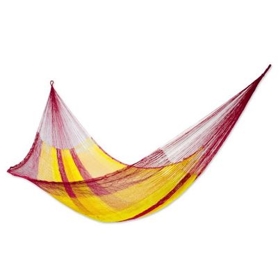 Alternate image for Artisan Crafted Mayan Hammock Single Tequila Sunrise