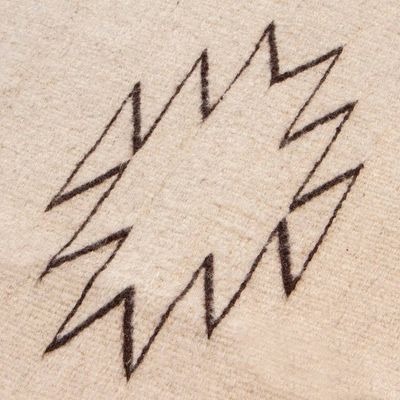 Alternate image for Beige and Brown Geometric-Patterned Zapotec Wool Rug 2x3 Beige Splendor