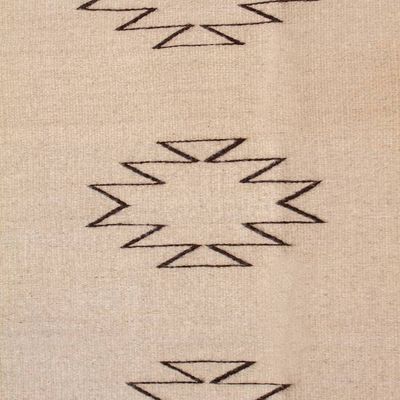 Alternate image for Beige and Brown Geometric-Patterned Zapotec Wool Rug 2x3 Beige Splendor