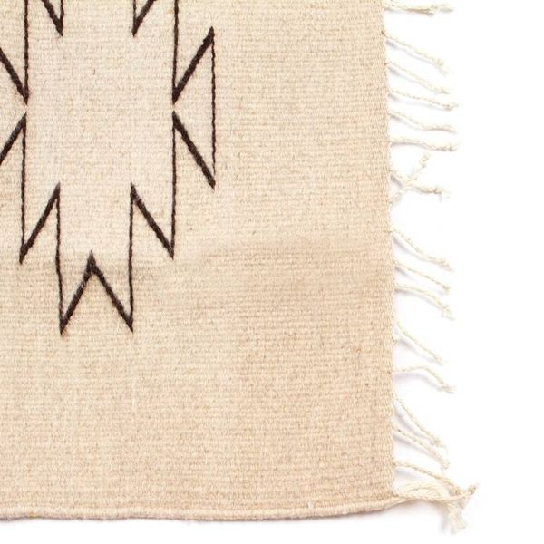 Alternate image for Beige and Brown Geometric-Patterned Zapotec Wool Rug 2x3 Beige Splendor