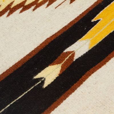 Alternate image for Handmade Zapotec-Themed 1x8 Wool Runner Rug in Natural Dyes Ancestral Lightning