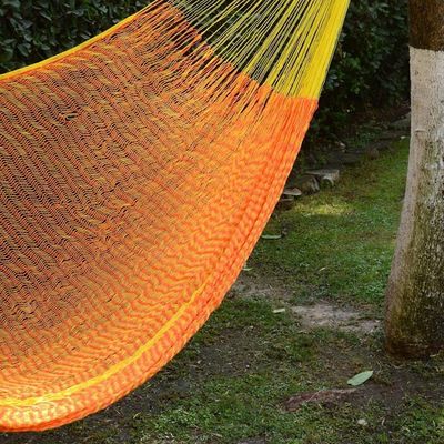 Alternate image for Nylon Rope Hammock in Daffodil and Tangerine Single Mexico Daffodil Dreams