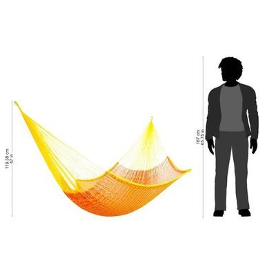 Alternate image for Nylon Rope Hammock in Daffodil and Tangerine Single Mexico Daffodil Dreams