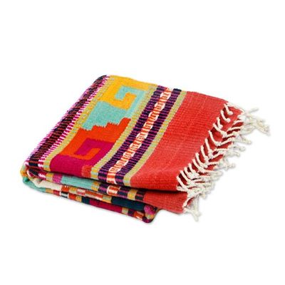 Alternate image for Wool Area Rug with Traditional Mexican Motifs 2x3.50 Divine Traditions