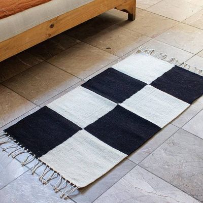 Primary image for Black and Natural Blocks Wool Area Rug Block Party
