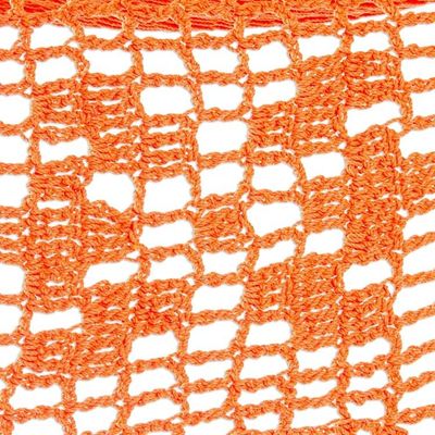 Alternate image for Orange Macrame Style Cotton Hammock from Mexico Triple Mirage in Orange