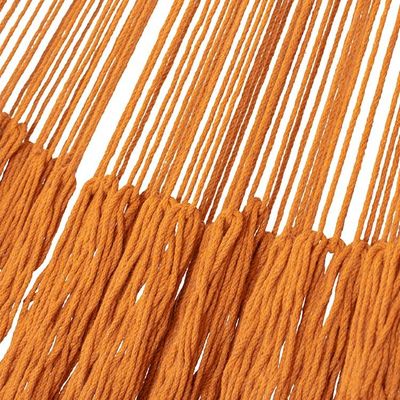 Alternate image for Hand Woven Orange Cotton Double Size Hammock Radiant Sun