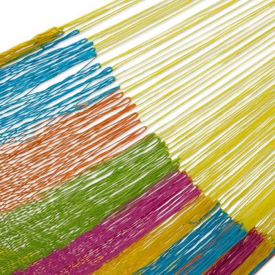Alternate image for Multicolor Hand Woven Cotton Hammock Double Size Yucatan Feast