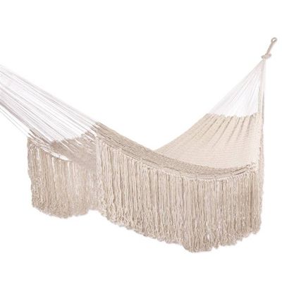 Alternate image for Hand Woven Ivory Rope Hammock Triple Ivory Cascade